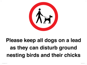 Please keep all dogs on a lead as they can disturb ground nesting birds and their chicks